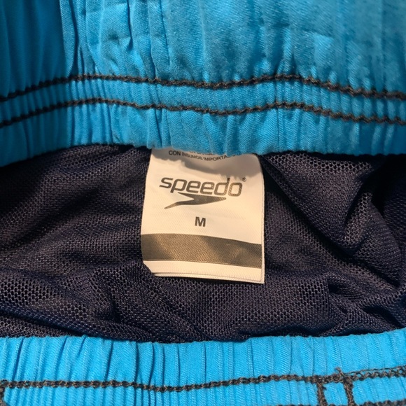 SPEEDO Board Shorts Men's L Blue Loose Fit UPF 50+ Pockets Drawstring Swim - Picture 5 of 7